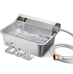 Automatic Dog Water Dispenser, 2 Gallons 304 Stainless Steel Large Dog Water Bowl Dispenser.