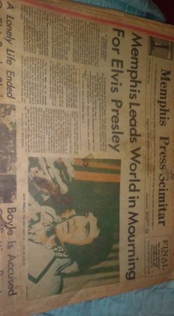 Memphis Press Scimitar: Elvis Presley death Edition