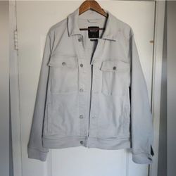 Men's Denim Trucker Jacket Hollister Gray Large New