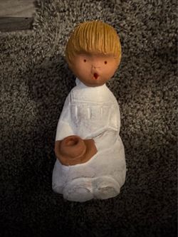 Vintage Jullar Singing Angel Candle Holder Terracotta Figurine Made in Spain
