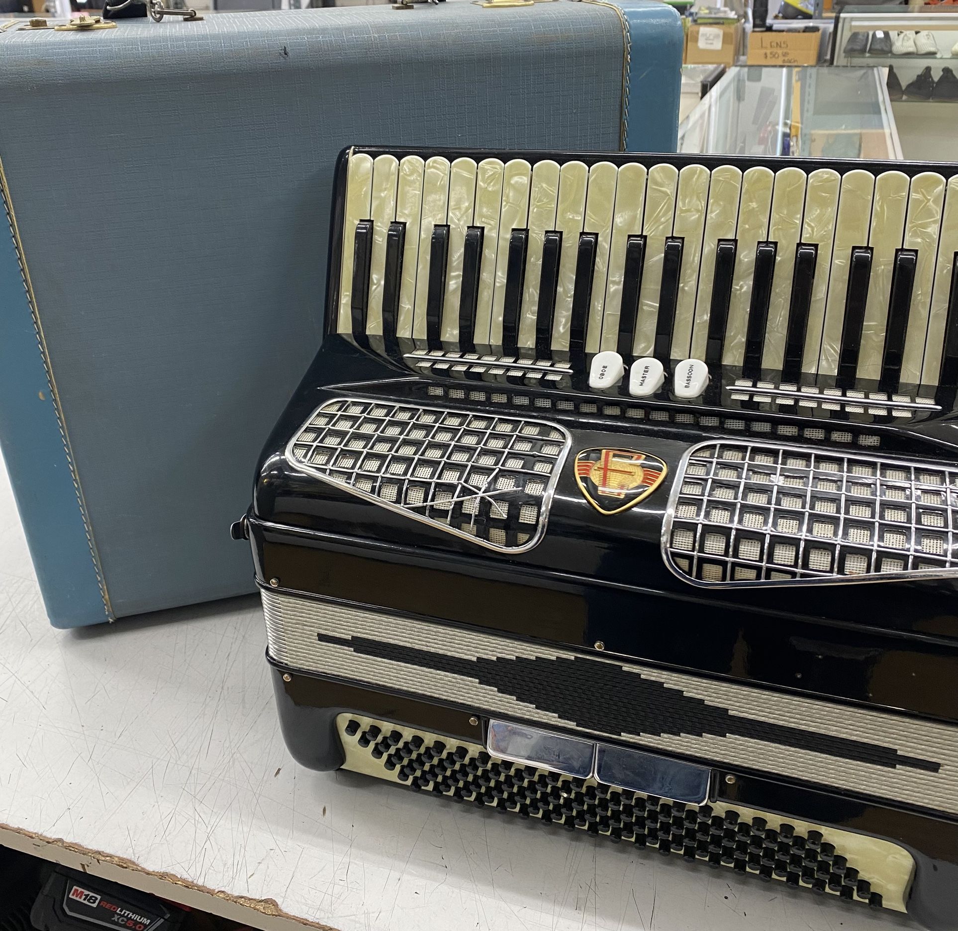 $450 Excelsior Accordiona 306 Black Made In Italy W Case