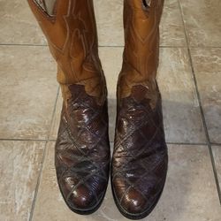 Vintage Dan Post Lizard Cowboy Boots Size 11