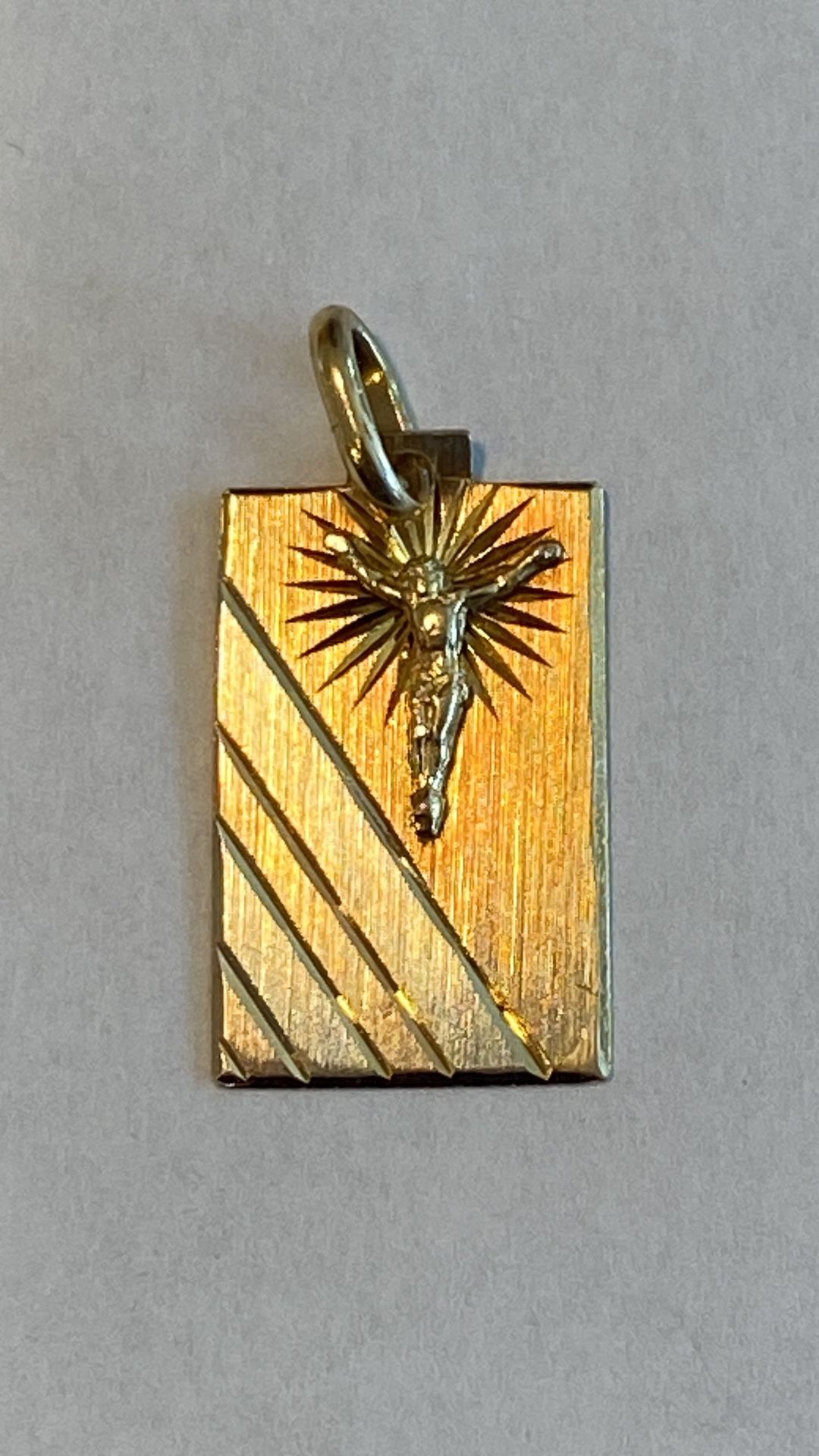 18K Gold Jesus Tricolor Pendant