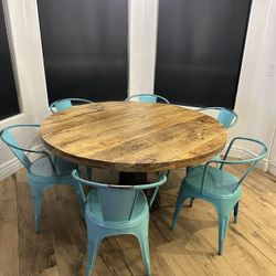 Round Dining Table & 6 Chairs