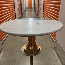 Marble  Cake Stand ( White and Gold)