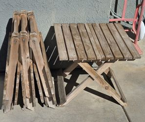 4 Wooden Patio tables, Collapsible 
