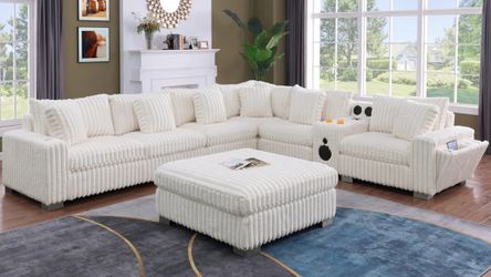 Brand New! 3 Monthly Payments! Same Day Delivery! Oversized Corduroy Sectional