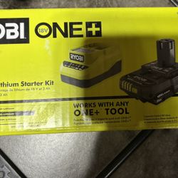 RYOBI ONE+ 18V Lithium-Ion 2.0 Ah Compact Battery and Charger Starter Kit