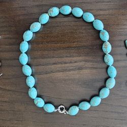 Blue Necklace And Earrings