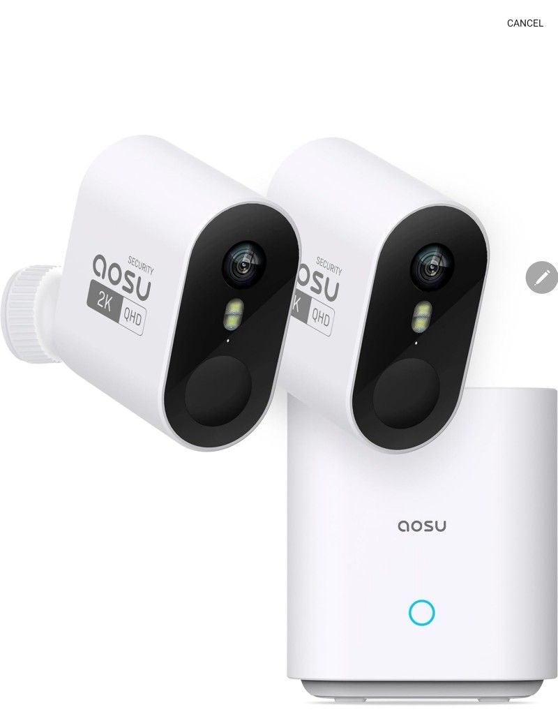 AOSU Security Cameras Wireless Outdoor Home System, True 2K HD Night Vision, No Subscription, 240-Day Battery Life, 166° Wide View, Spotlight & Siren