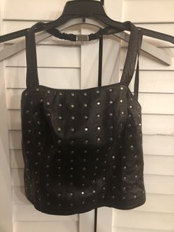 HARLEY DAVIDSON leather halter top