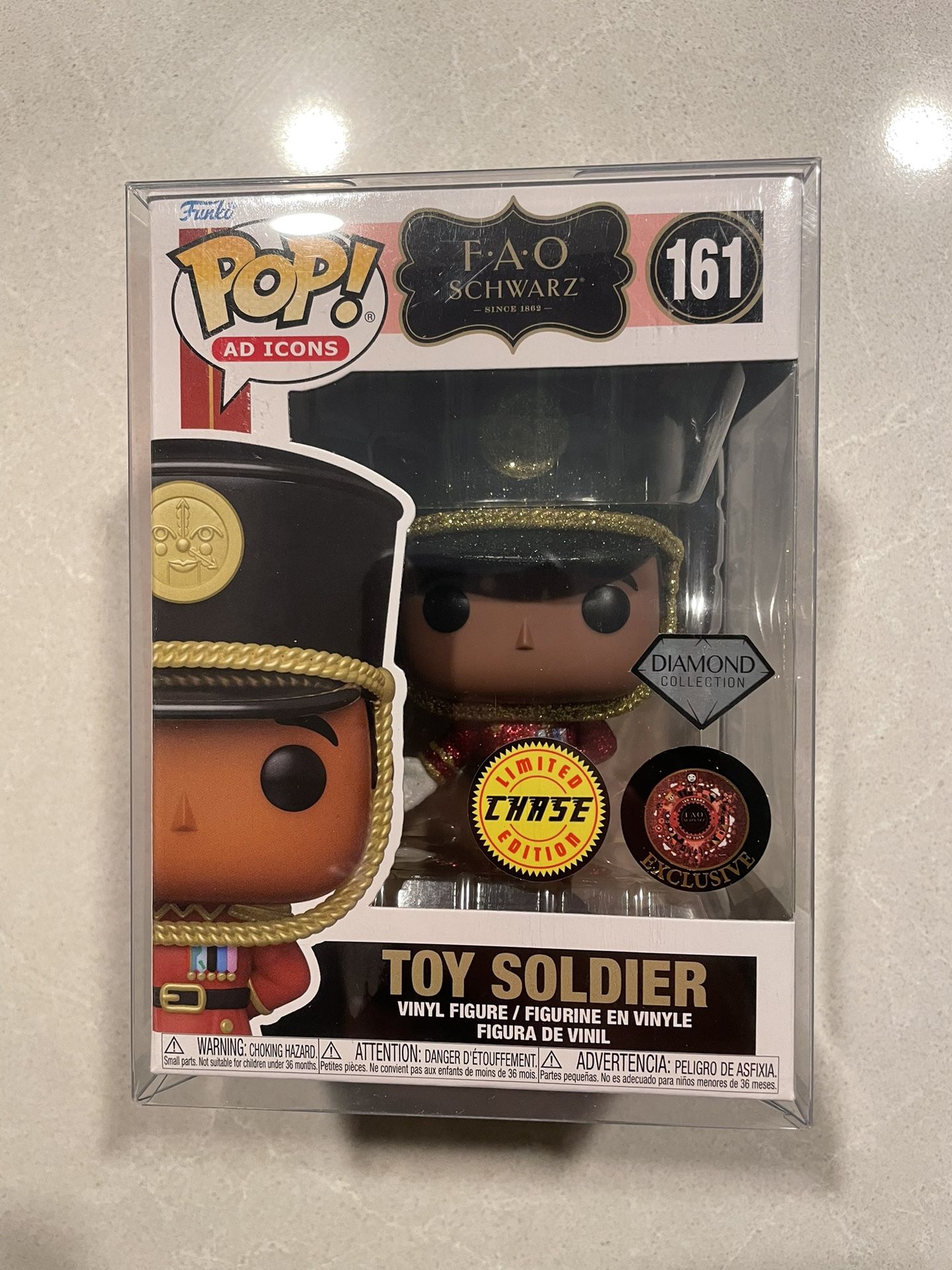 Diamond Toy Soldier CHASE Funko Pop *MINT* Target Exclusive FAO Schwarz Ad Icons 161 with protector F.A.O. 