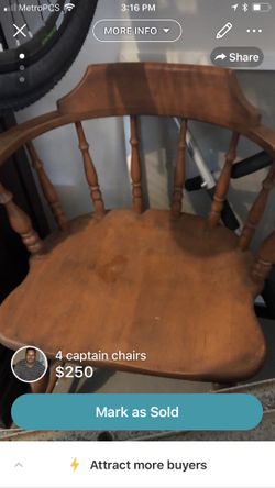 4 vintage captains chairs