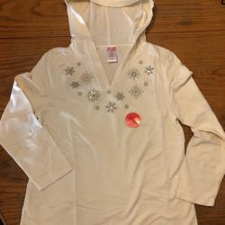 Holiday Sequins Ornaments Hoodie Sweater Size M 8 /10