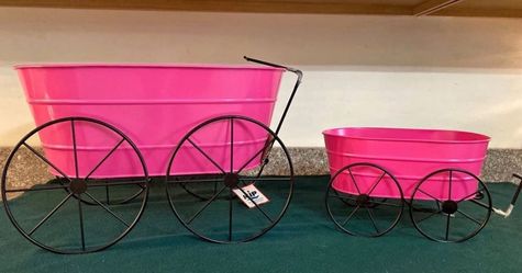 Pink Decorative Wagon