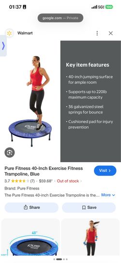 Pure Fitness trampoline -40 inch - Black color