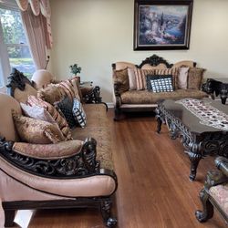 ACME Furniture Mead sofa , loveseat and chair with 3 tables ,Smoke free , Pets free 