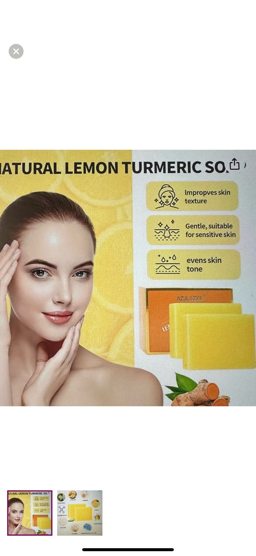 Natural Lemon And Turmeric Soap Set Of 2