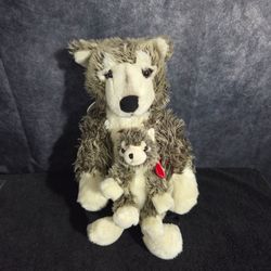 New Tags WWF Wolf + Pup Plush