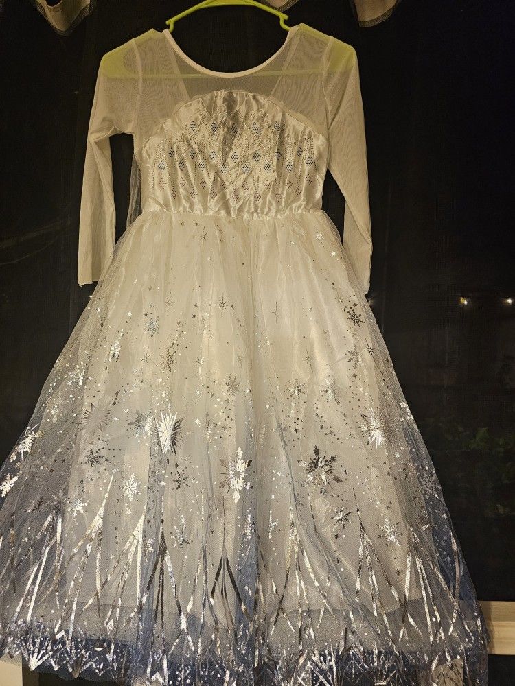 GIRL'S ELSA DRESS And Blond Wig