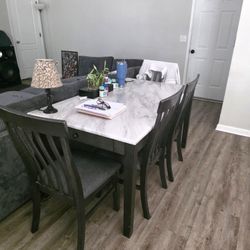 Ashley Furniture Faux Marble Dining Set