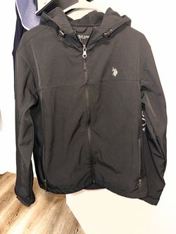 U.S. Polo Assn. Black Zip-Up Hooded Jacket