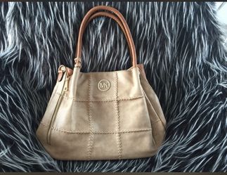 New!MK women brown leather shoulder bag