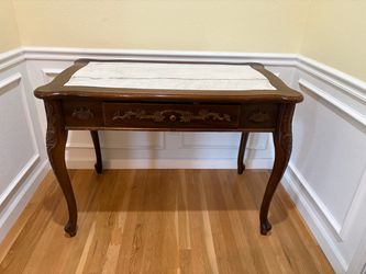 Antique French Provincial Marble Top Writing Desk