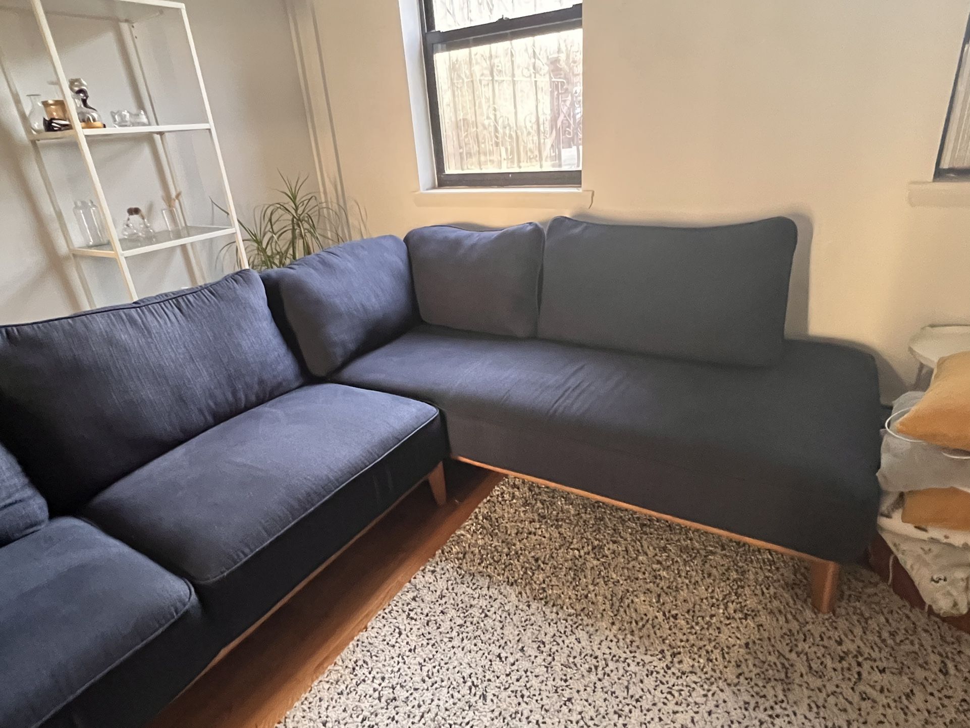 Jollene midnight blue sectional deals