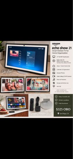 Amazon Echo Show 21 w/ Stand – Like New – Fire TV + Alexa