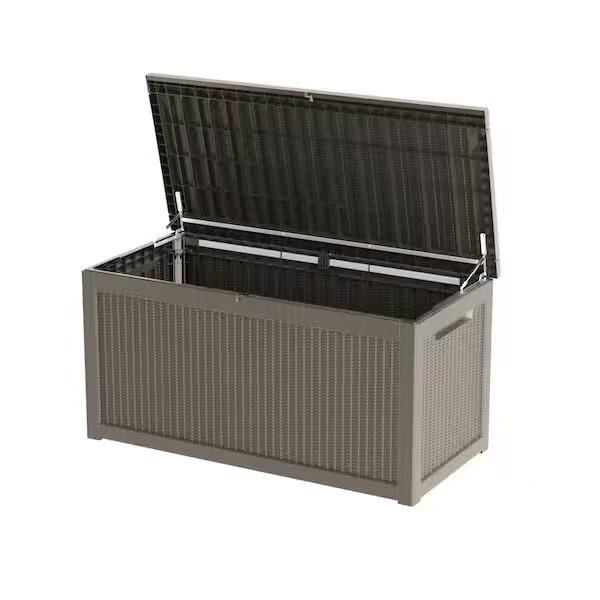 260 Gal. Gray Outdoor Resin Waterproof Deck Box with Lockable  lid $170