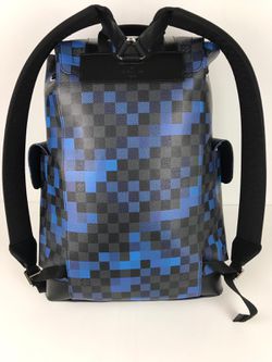 Ad) LOUIS VUITTON Christopher PM Backpack Bag Pixel N40063 Damier Blue  Auth New