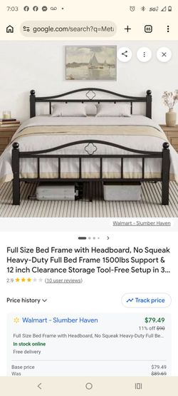 Full size bed with frame headboard and footboard