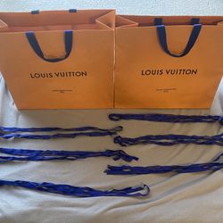 LIKE NEW 2 LOUIS VUITTON Shopping Bags And 6 Ribbons