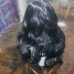 26 inch long full lace.Human hair wig one hundred percent real human hair