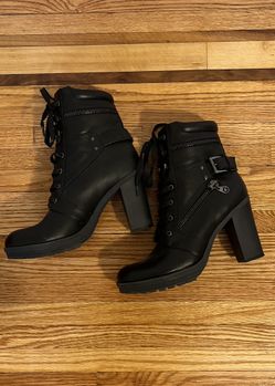 Black High heel boots guess faux leather 9.5