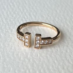 Tiffany T Ring Diamond in Rose Gold size 5