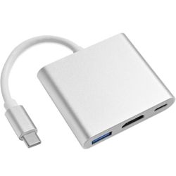 USB C to HDMI Adapter, Type C to 4K HDMI Multiport with 3 in 1 USBC Output, USB3.0 and USB C Charging, Digital AV Adapter for TV and Projector