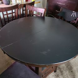 Chestnut Brown Dining Table W/6 Matching Chairs