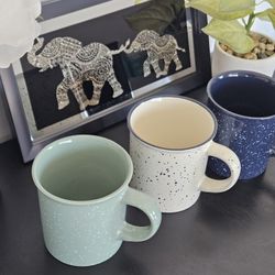 3 Ceramic Coffee Mugs 