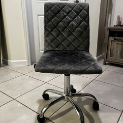 Grey Velvet Rolling Chair