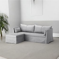 Delivery Today Light Grey L Shape Sectional Sofa 2 Piece