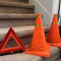 Foldable Emergency Warning Triangle Reflective Roadside Hazard Safety Sign