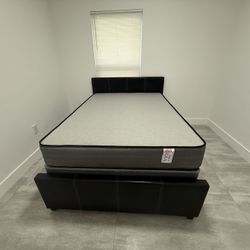 NEW BED FRAME FULL SIZE WITH MATTRESS AND BOX SPRING 3 PCS