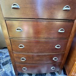 Solid Wood Brown Tall Dresser