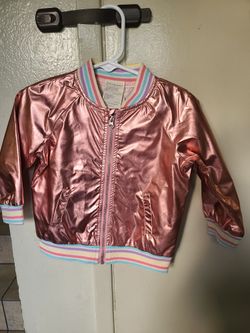 Infant Metallic Pink First Impressions Bomber Jacket