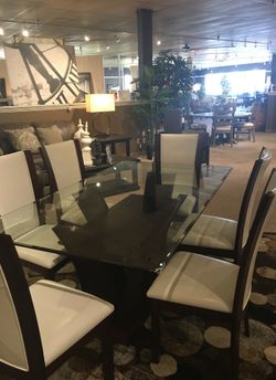 Table and six chairs
