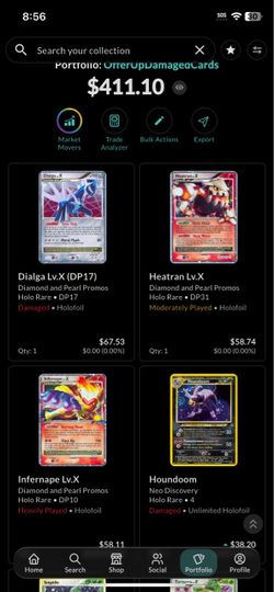 Old school pokemon cards heavy played