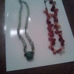 Jade And Amber Necklaces 110.00/