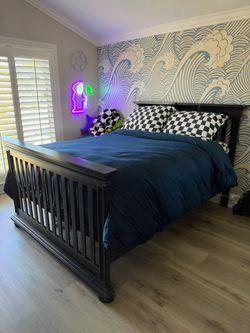 Oxford Baby Dark Blue Wood Bed Frame – Headboard & Footboard